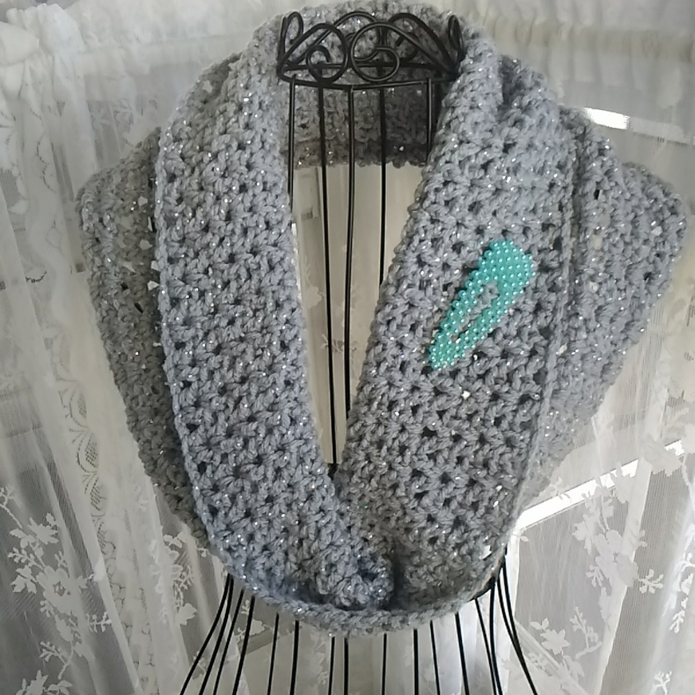 Pewter Grey Sparkle Scarf